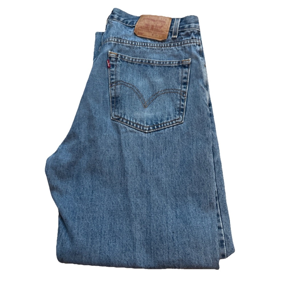 Levi's 505 Denim Jeans Men's 38x29 Regular Fit Straight Leg Med Wash Relaxed - Picture 3 of 5